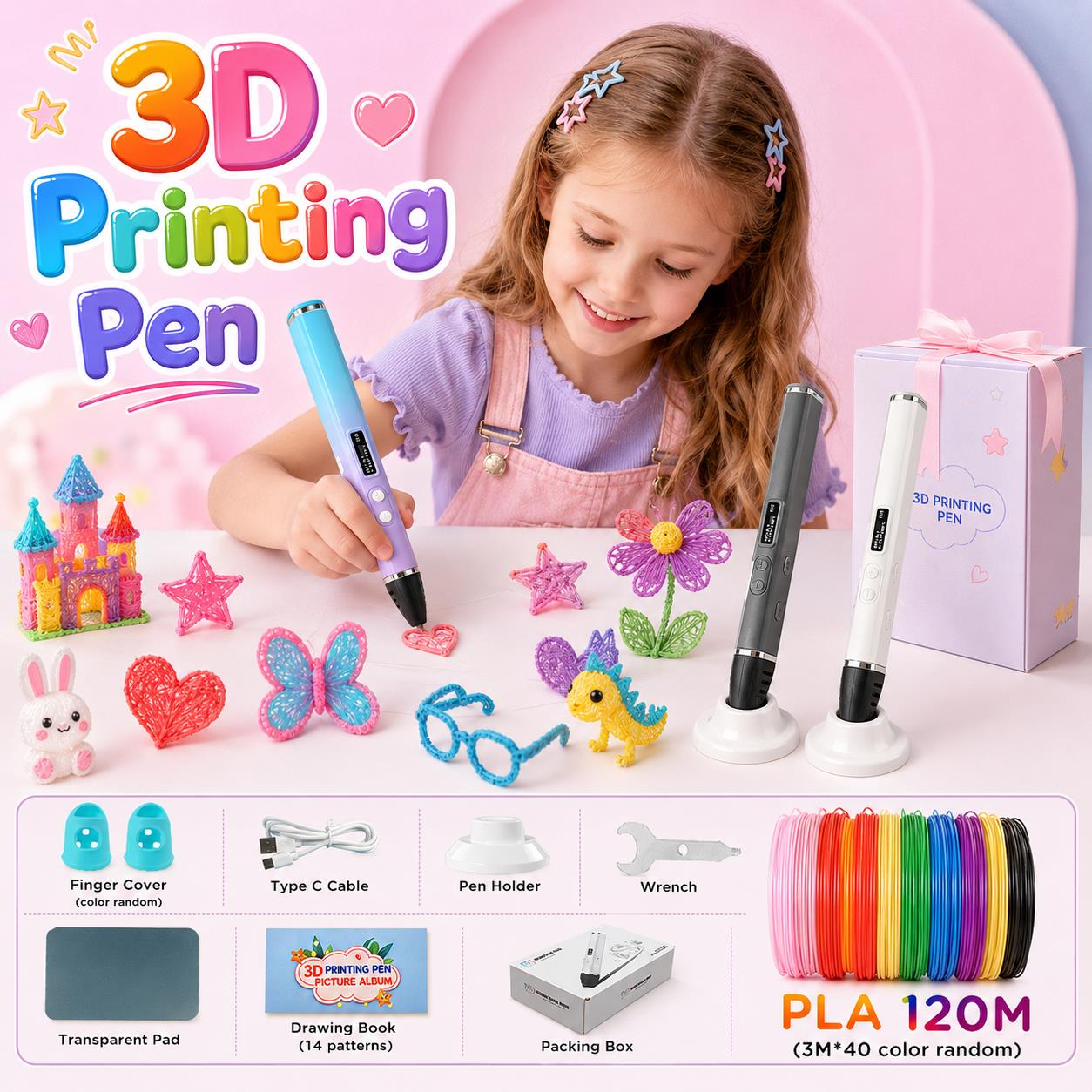3D Printing Filament - 3D Printing Pen Kids with Type-C