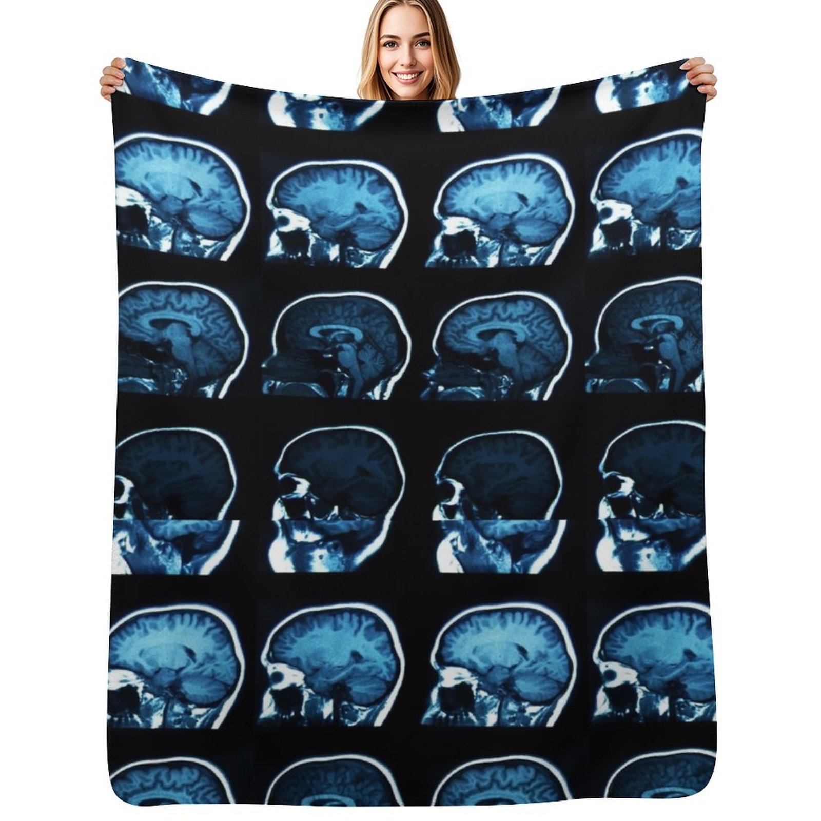 3D Printing X Ray - Brain MRI x-ray Throw Blanket Heavy