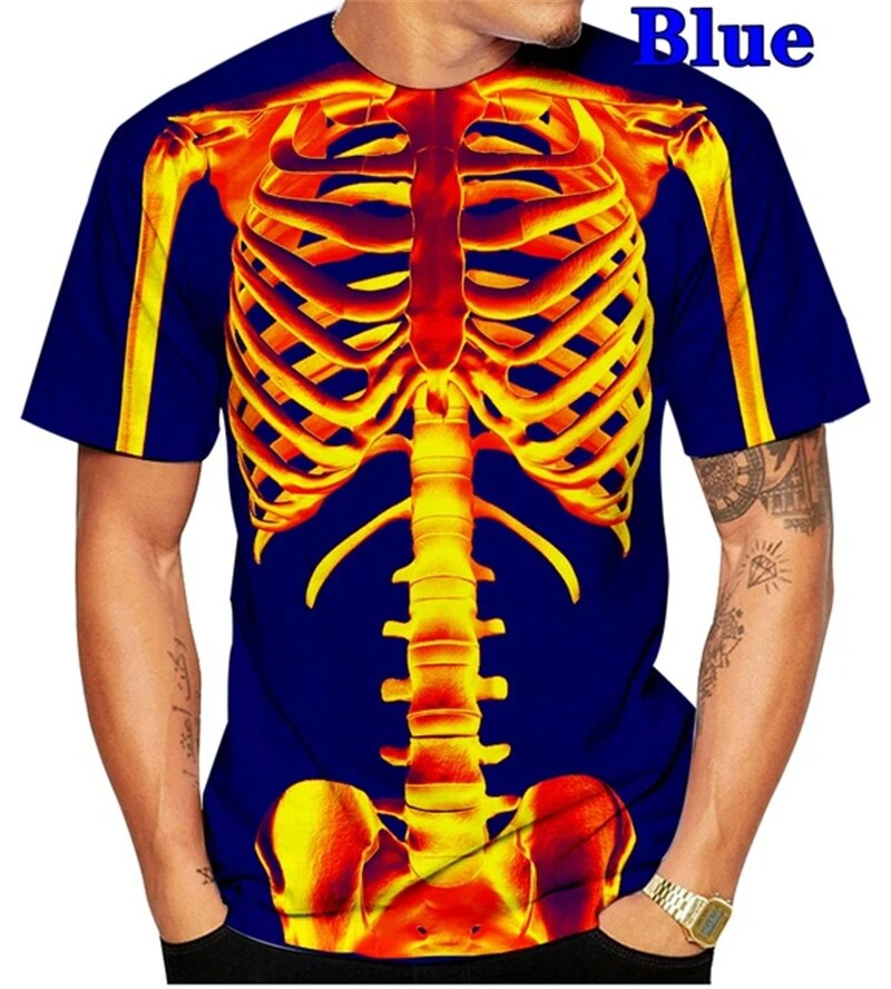 3D Printing X Ray - Horror Skull Skeleton Graphic T Shirt