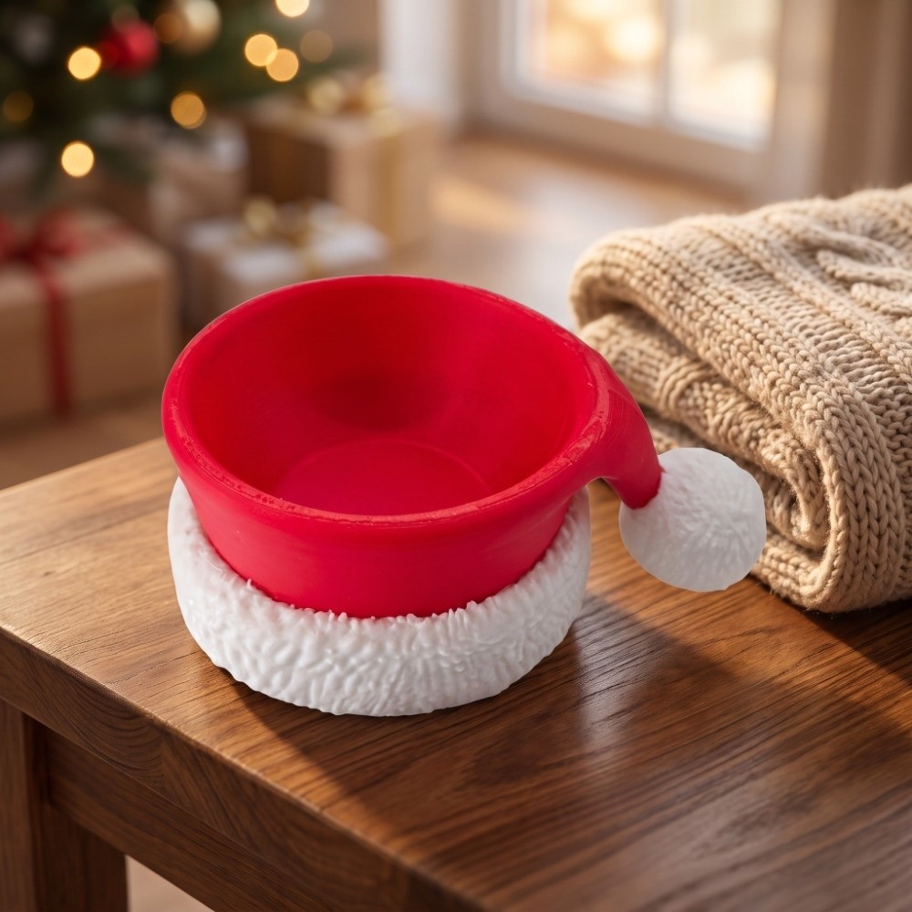 3D Printing Table - Xmas Christmas Bowl Santa Hat Table