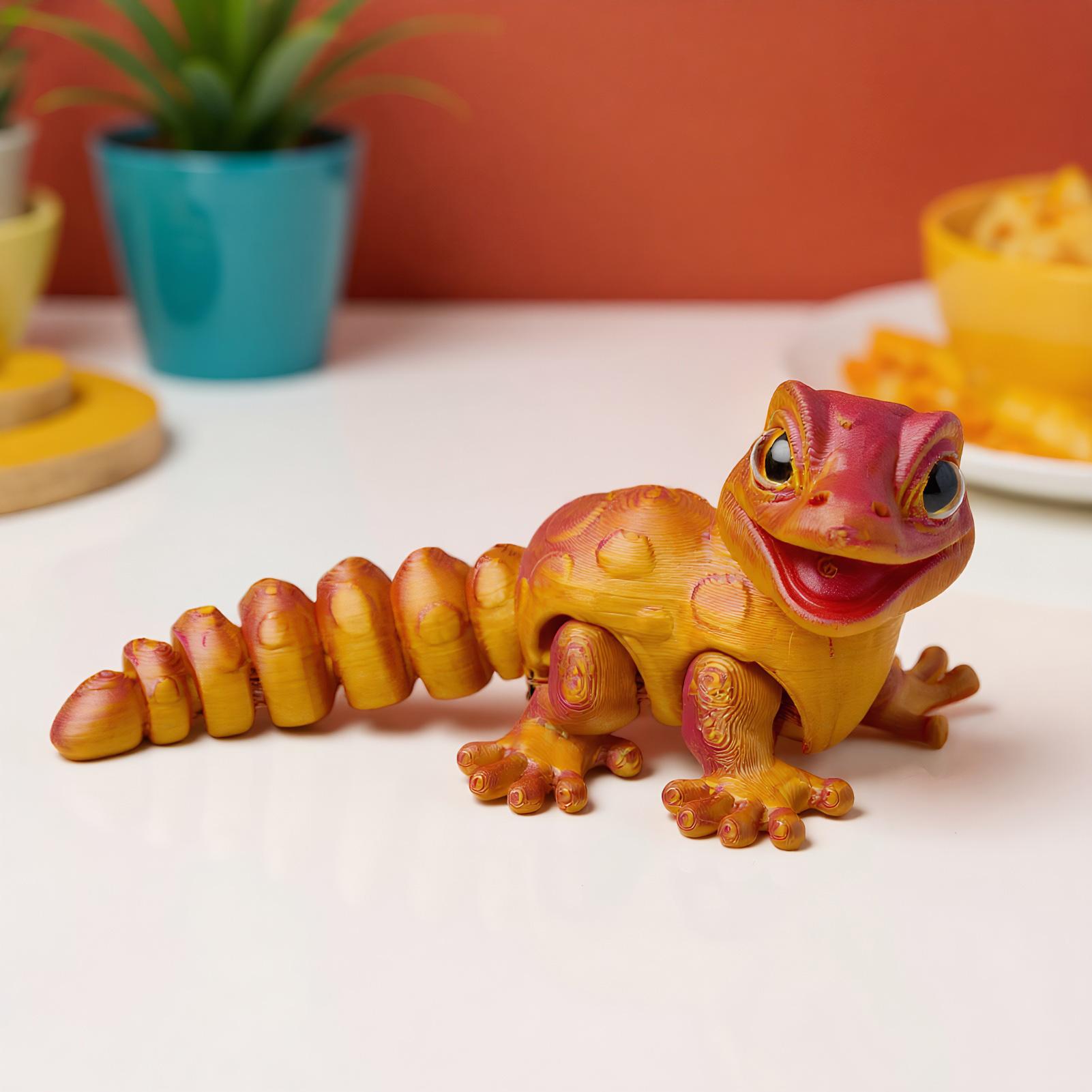 3D Printed Gecko Figurine Liza - огляд і ціна 3D Printing Mockup