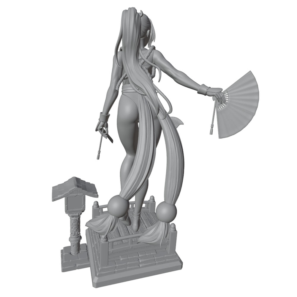1/24 Sexy Long-Haired Girl Min - огляд і ціна 3D Printing Mockup