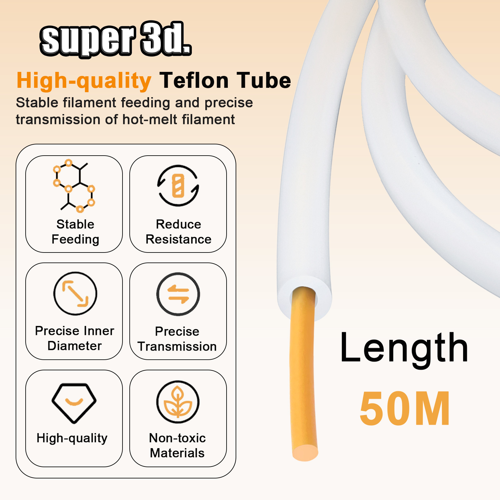 1/2/50M Bambu Lab PTFE Tube ID - огляд і ціна 3D Printing Bambu Lab